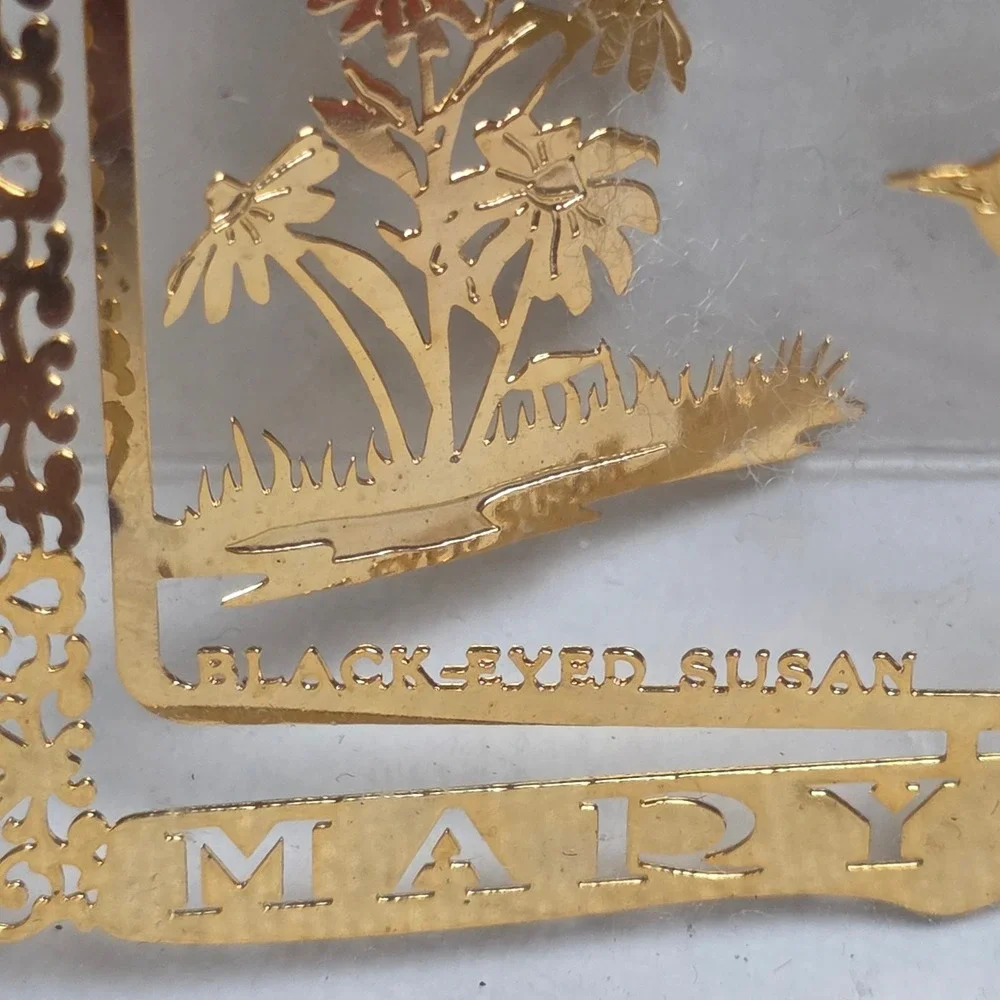 Vintage 90s Nations‎ Treasures Maryland Bird Flower Ornament 24K Gold Oriole